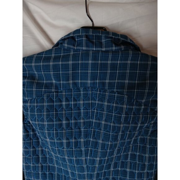 Kerrits Womens Quilted Blue Plaid Riding Vest S Asymmetrical Equestrian Riding - Picture 9 of 16